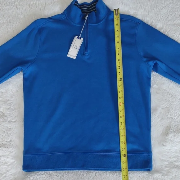 Southern Tide, Size M,Men's Blue Quarter-Zip Sweater - Picture 13 of 17